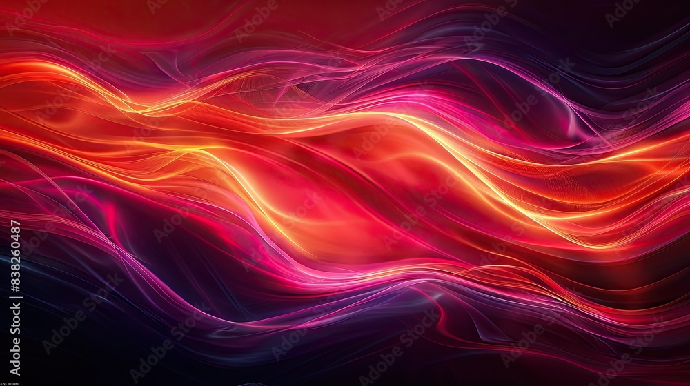 Aufkleber stunning graphic waves of light, creating elegant patterns on a dark backdrop, vibrant and dynamic