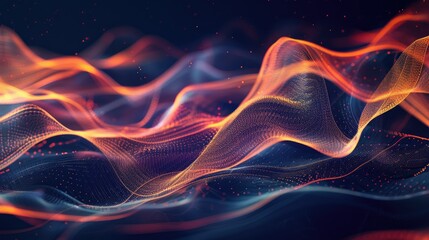Fototapeta premium Stunning graphic waves of light, creating elegant patterns on a dark backdrop, vibrant and dynamic