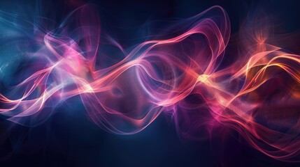 Fototapeta premium Stunning graphic waves of light, swirling and forming elegant patterns on a dark background
