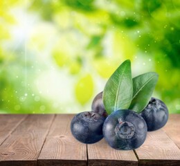 Fresh ripe sweet Blueberry on the desk