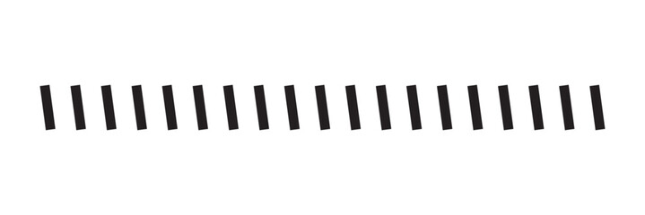 Slash line. Border with diagonal lines. Angle of tilt stripes. Black pattern of footer. Diagonal parallel lines divider strip. Tilt strip geometric abstract border. Slash divider. eps 10