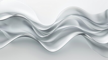 Cool pearl gray wave abstract design, elegant and modern, isolated on a white backdrop