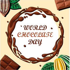 World Chocolate Mint Day Vector Illustration. Suitable for greeting card, poster and banner. ! A day dedicated to the delicious and refreshing combination of rich chocolate and cool, minty flavor