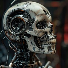 Fototapeta premium Skull of a human size robot.