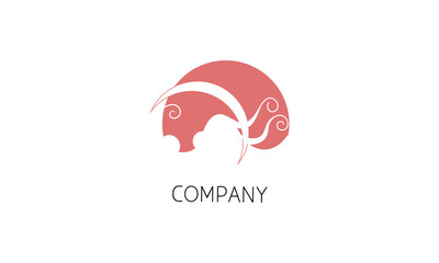 abstract logo conveying the shape of the moon