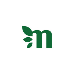 logo simple letter M with organic design
