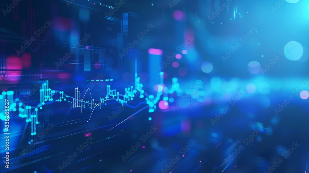 Poster in this blockchain technology network futuristic hud background, you will see a chain of blocks poly