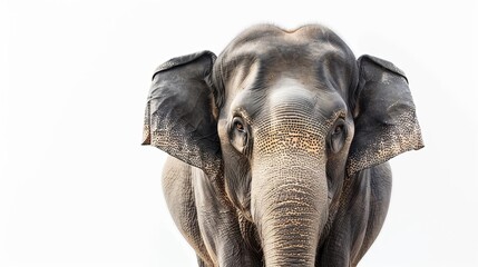 majestic asian elephant portrait on pristine white background fine art animal photography