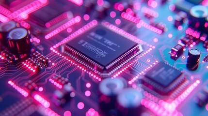 A closeup of an advanced chip on the board