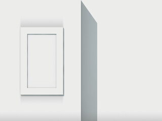 Pareti con quadro  in contesto tutto bianco