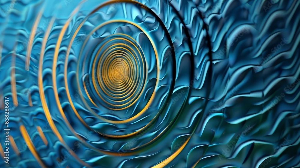 Poster mesmerizing wave circle pattern abstract aigenerated artwork