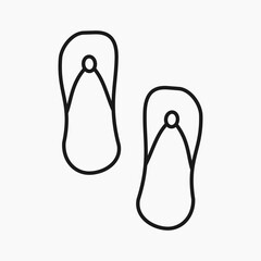 sandals cartoon coloring page, sandals, icon simple line art