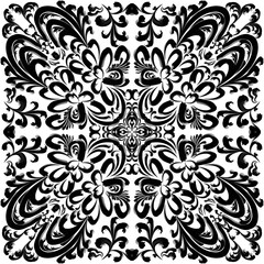 Ukrainian motifs,black ornament, interpretation, traditional pattern, floral pattern, bright, fabric print, ethnic, elegant, exquisite, national treasure,  fashionable, print template, modern art