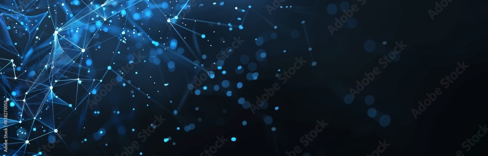 Poster big data visualization. science background. compounds complex. line plexus