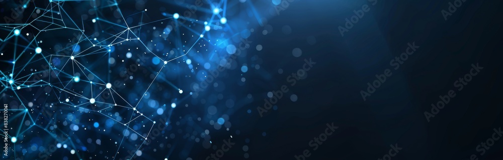 Poster science background. compounds complex with big data. lines plexus
