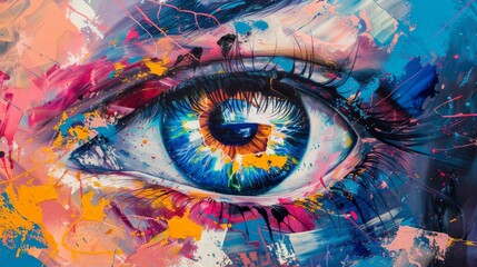 Fototapeta premium Surreal Painting of a Human Eye