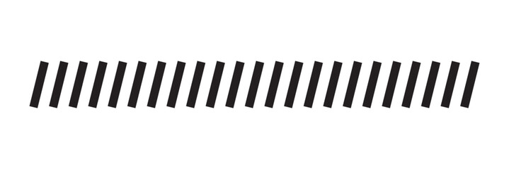 Slash line. Border with diagonal lines. Angle of tilt stripes. Black pattern of footer. Diagonal parallel lines divider strip. Tilt strip geometric abstract border. Slash divider. eps 10