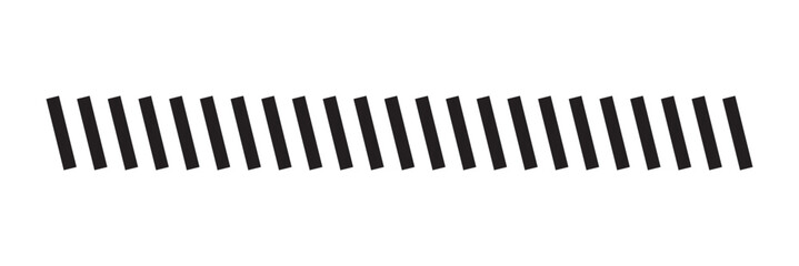 Slash line. Border with diagonal lines. Angle of tilt stripes. Black pattern of footer isolated vector on white background.