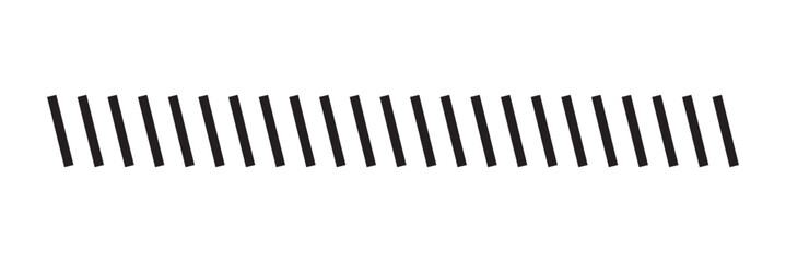Slash line. Border with diagonal lines. Angle of tilt stripes. Black pattern of footer. Diagonal parallel lines divider strip. Tilt strip geometric abstract border. Slash divider. eps 10