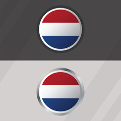 Vector Netherlands Round Flag Template