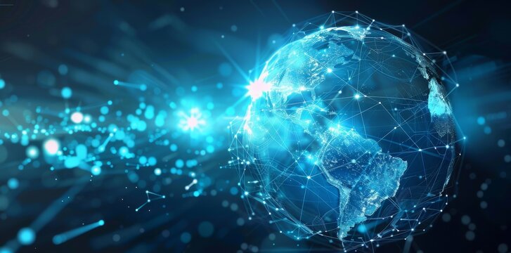 Cyber Earth is a digital planet. An abstract concept of virtual money, abstract business crypto technology. It is the next generation of artificial intelligence.