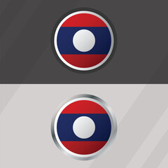 Vector Laos Round Flag Template