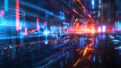 Fototapeta premium Generative AI background chart for stock market.