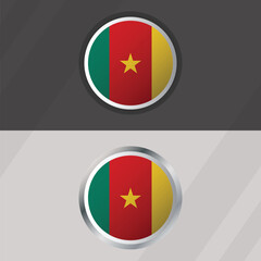 Vector Cameroon Round Flag Template
