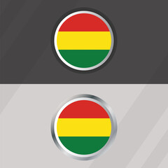 Vector Bolivia Round Flag Template