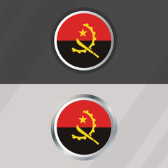 Vector Angola Round Flag Template