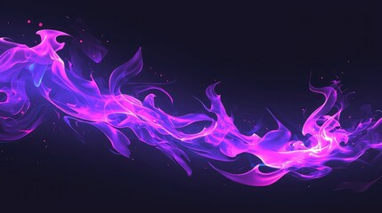 Purple flame isolated on black background 
