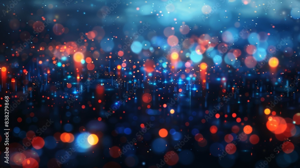 Poster an abstract technology background with fiber optic networks illuminated - generative ai