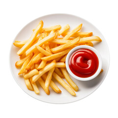 french fries and ketchup