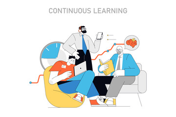 Continuous Learning concept. Vector illustration