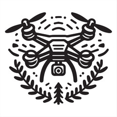 Drone, vector, silhouette