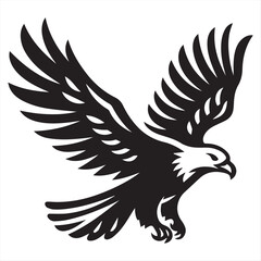 Obraz premium Eagle flying, vector, silhouette