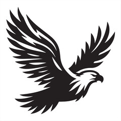 Eagle flying, vector, silhouette