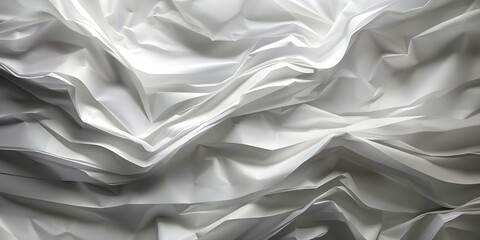 Highresolution white crumpled paper background with copy space for artistic projects. Concept White background, Crumpled paper, High resolution, Copy space, Artistic projects