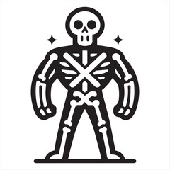Funny, skeleton x man, silhouette