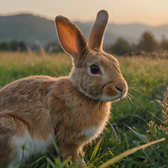 Fototapeta premium a rabbit that is sitting in the grass