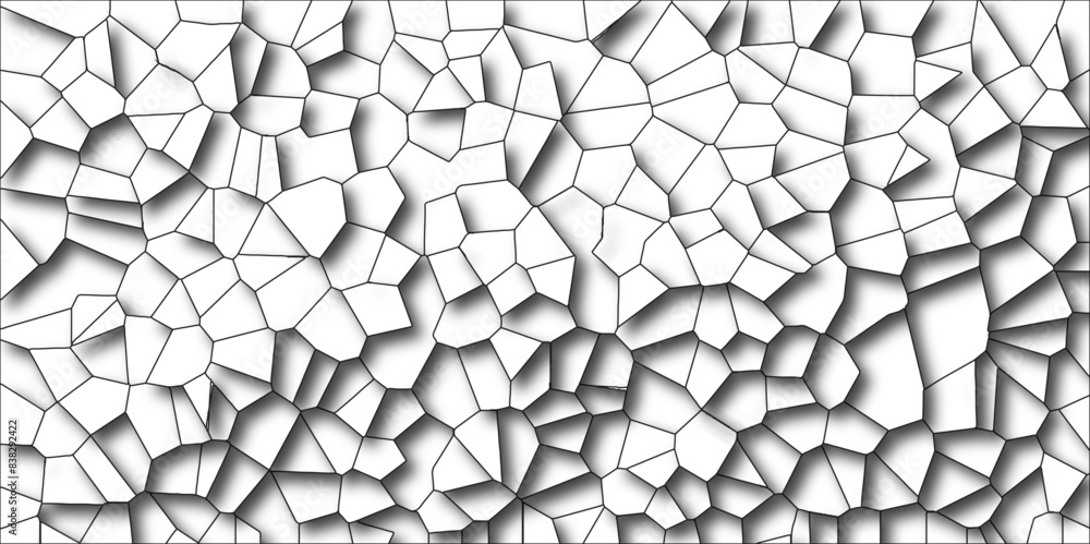 Aufkleber abstract black & white broken stained 3d shapes geometric retro tiles pattern. quartz glass natural 