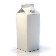 Milk or Juice cardboard packaging on white background, Empty drink container for product branding presentation.