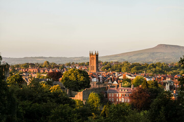 Ludlow Shropshire from Whitcliffe Common at Sunset