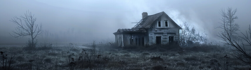 Eerie Abandoned Cottage, Dramatic Effects, Ghostly Presence