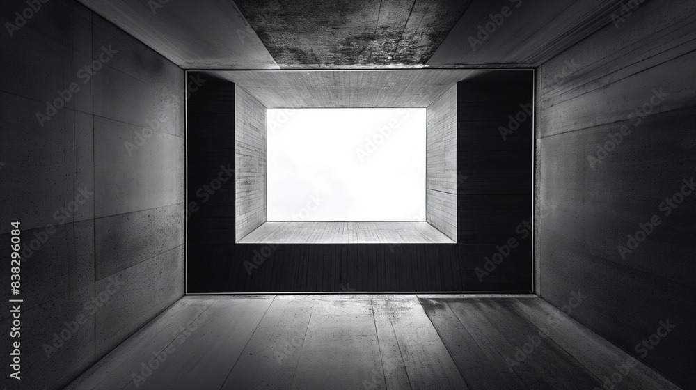 Poster modern abstract square shaped architecture with minimalist design and clean lines