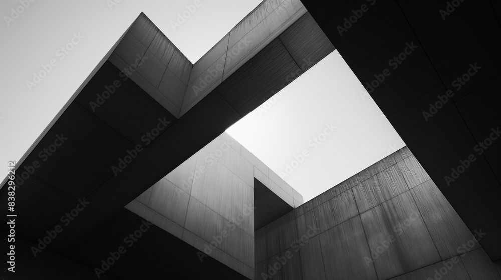 Poster modern abstract square shaped architecture with minimalist design and clean lines