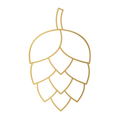 golden hop cone icon- vector illustration