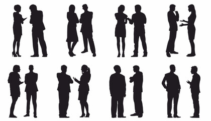 business people silhouette, team of man and woman. isolated on white background