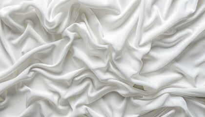 Fototapeta premium Close-up of luxurious white silk fabric with delicate folds, creating an elegant and smooth texture