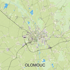 Olomouc, Czechia - Česko - map poster art